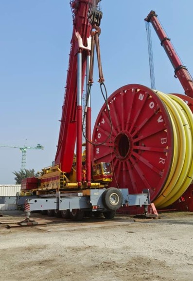 Lifting of 200 Ton Rig Cable  Drums