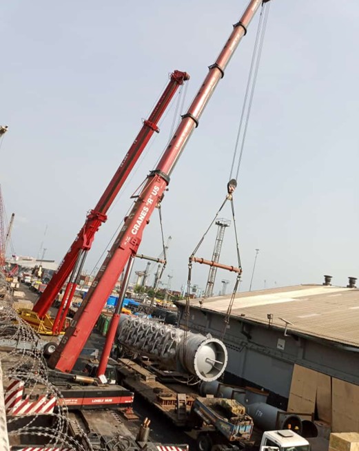 Lifting of 50 Ton Pipes at Apapa