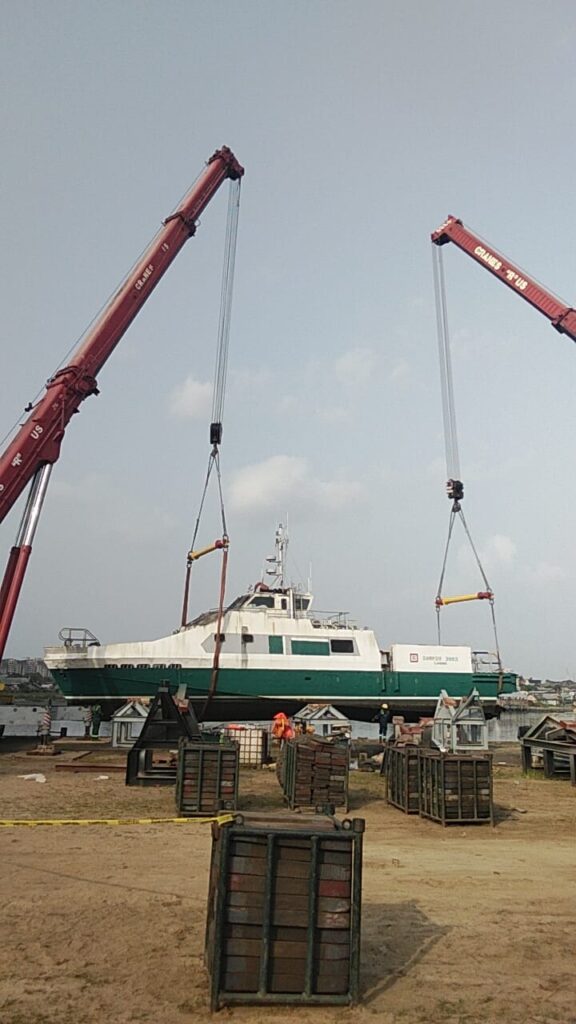 Launching of Vessel at Quay-side